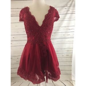 Beautiful red Jj House Laced  Dress